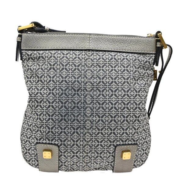 LOEWE Logo New Road Crossbody Shoulder Bag Canvas Leather Gray GHW 30KB767 - Picture 5 of 16